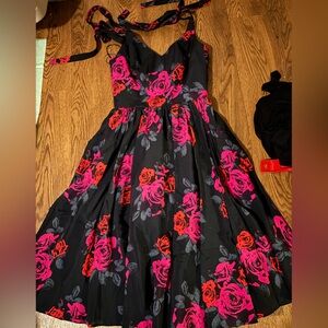 Floral Black and Pink Dress